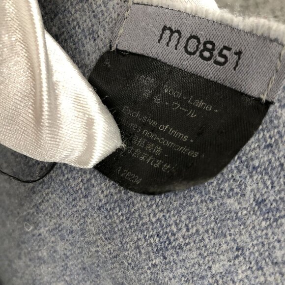 M0851 Wool Scarf Dusty Blue Fringe Rectangle Oversized Winter - Picture 5 of 7